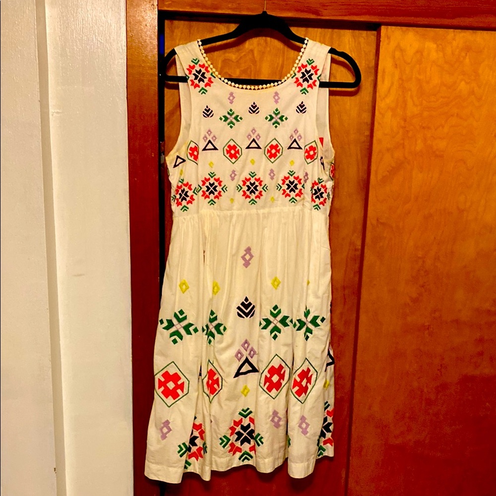 Colorful Embroidered Sleeveless Dress